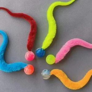 1PC Cat interactive toys Tickle Cat Colorful bouncing ball Pet supplies Puzzle teasing indoor cat worm caterpillar elastic toy