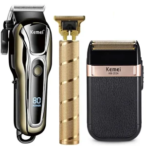 Wireless Mens Hair Trimmer and Clipper Set with 4 Limit Combs and USB Charger