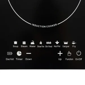 2200W 110V Explosion-Proof Glass Electric Induction Cooktop with 8 Power Levels 180-Minute Cooking Timer Auto Shut Off for Safe Cooking