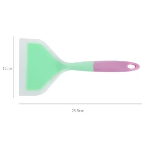 Kitchen Essentials Silicone Frying Spatula – Dual Color Transparent Handle, Heat Resistant and Food Grade Silicone Cooking Utensil