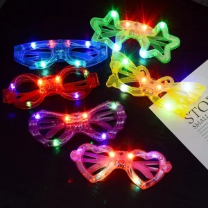 10/20/30/40/50 Pcs LED Light Up Glasses Glow In The Dark Glasses Neon Party Supplies for Kids Adults Birthday Party Decoration