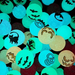 10-50Pcs Halloween Bouncing Balls Luminous Pumpkin Witch Bounce Rubber Ball Outdoor Toys For Kids Birthday Halloween Party Gifts