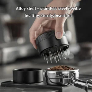 Adjustable Depth Espresso Distribution Tool WDT Needle Type Stainless Steel Coffee Powder Stirring Tool 51mm 54mm 53mm 58mm Portafilter Compatibility