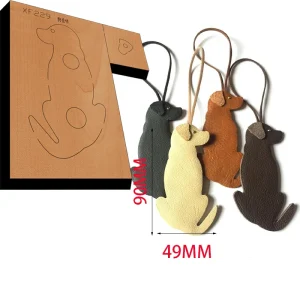 Japan Steel Blade Wooden Die Dog Key Chain Pendant Making Kit, Leather Craft Punch Hand Tool