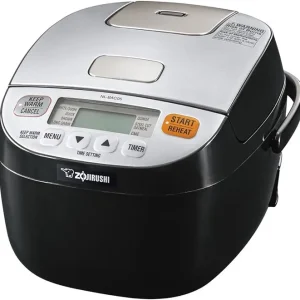 Zojirushi Micom 5.5 Cup Rice Cooker and Warmer with Non-Stick Inner Pot, Multiple Cooking Settings and Easy LCD Control Panel, NL-BAC05SB Silver Black Model