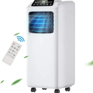 8000 BTU Portable Air Conditioner 3-in-1 Air Cooler Dehumidifier and Fan with 24 Hour Timer Remote Control LED Display for Large Rooms up to 230 Square Feet