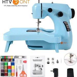 Portable Electric Mini Sewing Machine for Beginners with Extension Table and Foot Pedal