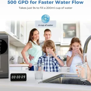 8 Stage Tankless Reverse Osmosis System 500GPD RO Water Filter System Under Sink Reverse Osmosis Water Filtration System