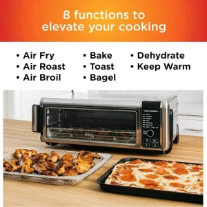 Ninja SP101 Digital Air Fry Countertop Oven with 8-in-1 Functionality, Flip Up & Away Capability for Storage Space