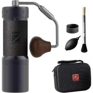 1Zpresso J-Ultra Manual Coffee Grinder with Conical Burr and Foldable Handle, Iron Gray, Compact and Portable, 40g Capacity