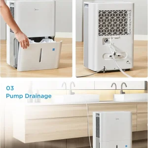 4500 Sq. Ft. Energy Star Certified Dehumidifier With Pump Included 50 Pint – Ideal For Basements Large & Medium Sized Rooms