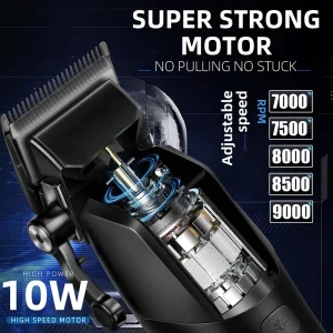 KEMEI km-1858 DLC Blade Electric Hair Clipper Professional Cordless Usb Rechargeable Hair Clippers With Light