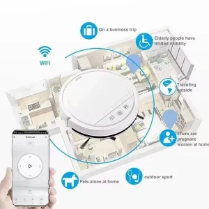 Long-Lasting 1200PA Suction Power Robot Vacuum Cleaner with WiFi APP Remote Control