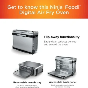 Ninja SP101 Digital Air Fry Countertop Oven with 8-in-1 Functionality, Flip Up & Away Capability for Storage Space