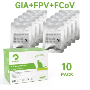 10 Pcs Feline FPV / (FIV+FeLV) / (FPV+FCOV+GIA) Rapid Home Test Kit for Cats Veterinary