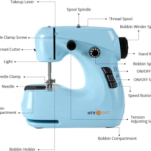 Mini Double Speed Sewing Machine Electric with 42-Piece Sewing Kit and Light