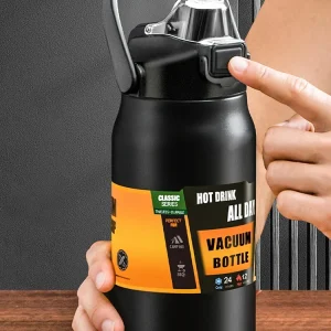 Best Stainless Steel Insulated Water Bottle with One Click Open Lid and Straw for Hot and Cold Drinks