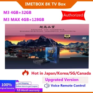 2024 Latest IMETBOX M3 32GB Android 8K TV Streaming Box with WiFi 6 and Voice Control