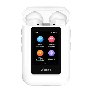 Wooask A8 Smart Translation Earbuds with Qualcomm Chipset, 74 Languages Online and 70 Accents, Plus Touch Screen and 2W Speaker