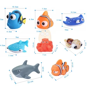 Baby Bath Toys Finding Fish Kids Float Spray Water Squeeze Aqua Soft Rubber Bathroom Play Animals Bath Figure Toy For Children