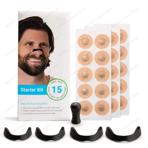 Improve Nasal Breathing and Stop Snoring – Starter Kit with Reusable Magnetic Nasal Dilator Strips and Sleep Breath Strips for Men and Women