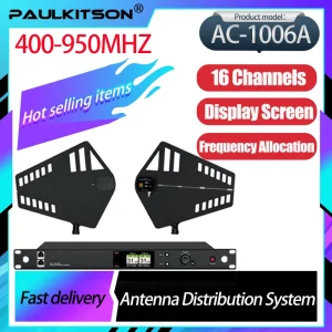 Paulkitson AC-1600A UHF Wireless Microphone 16-Channel RF Signal Distribution Amplifier System 500-950MHz For Professional Live Sound Equipment