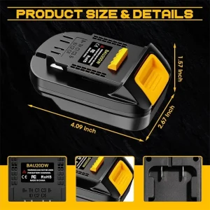 20V Max Battery Adapter for Dewalt 20V Power Tools – Convert Bauer 20V Lithium Batteries Instantly