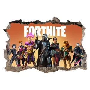 Fortnite 3D Wall Stickers and Decals for Kids Bedrooms, Official Gaming Character Self Adhesive PVC Decorations