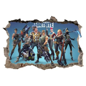 Official Fortnite Game Wall Stickers, 3D Decor for Boys Room, PVC Self Adhesive Wall Decals