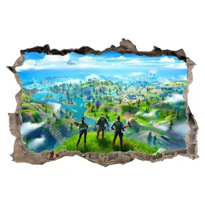 Fortnite Bedroom Wall Stickers for Boys, 3D PVC Decal, Self Adhesive Gaming Character Decorations