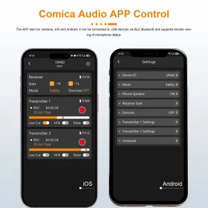 Best Wireless Shotgun Microphone for Smartphone and PC Comica VM40, Intelligent Power Switch and Auto-sensing 3.5mm Output with Real-time Monitor