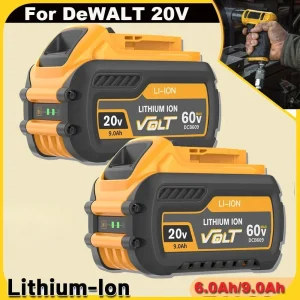 High Capacity 9000mAh Li-ion Battery Replacement for Dewalt DCB182 DCB205 DCB206 DCB209 18V/20V-60V Power Tools