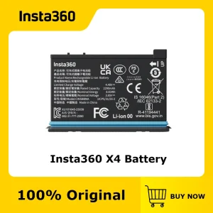 Insta360 X4 Extended Life 2290mAh Battery Accessory Kit with Fast Charging Capacity for 135 Minutes of 5.7K Recording