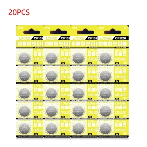 CR1620 3V 60mAh Lithium Coin Cell Batteries in Sizes 16mm x 2mm for Electronic Watches and Small Gadgets with Low Discharge Rate and Long Shelf Life