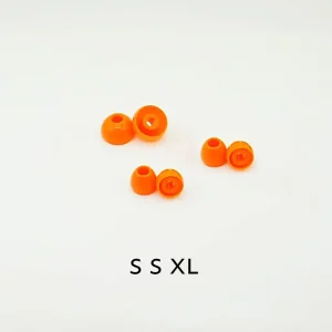 Penon Liqueur O Orange 4.5mm S/M/L/XL Silicone Eartips for HiFi Audiophile 4.0-6.5mm Nozzle Wired In-ear Earphone IEMs (3 Pairs)