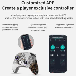 Aolion Black Wukong Wireless Gamepad Gaming Controller With 6 Axis Gyro Hall Effect PC Switch Android IOS Steam Compatible with RGB Lights