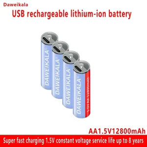 USB rechargeable lithium-ion battery, 1.5V AA battery, AA12800MAH/lithium-ion battery, toy watch, RE