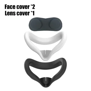 VR Headset Accessory Kit for Meta Quest 3S with Durable Carrying Case Replacement Head Strap and Sweat-Resistant Silicone Face Cover