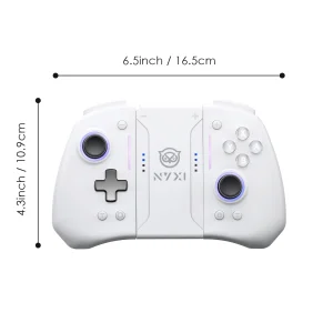 NYXI Hyperion Pro White Gamepad for Nintendo Switch and PC with Rechargeable Battery and Breathing RGB Lights Ergonomic Grip Hall Joystick