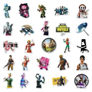 Fortnite Themed Decorative Vinyl Stickers Waterproof Set of 50 PCs – Gaming Accessory for Laptop Water Bottle Skateboard Suitcase