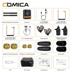 Comica VM40 2.4G Super Cardioid Shotgun Microphone, Wired and Wireless dual modes, Bluetooth microphone for cellphones