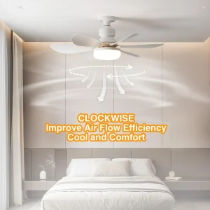 Remote Controlled 30W Modern LED Fan Light with Adjustable Color Temperature and Wind Speed for Home Kitchen and Bedroom Use