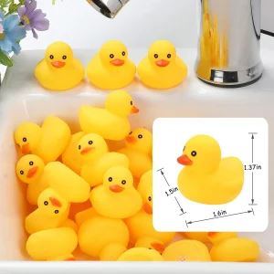 1-100pc Mini Rubber Ducks Set in Bulk Float Squeak Tiny Ducks Rubber Duck Toy for Kids Party Birthday Supplies