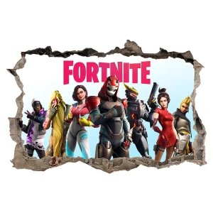 Fortnite 3D Wall Stickers and Decals for Kids Bedrooms, Official Gaming Character Self Adhesive PVC Decorations