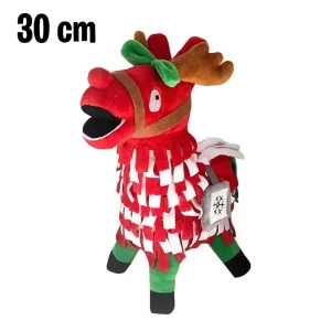 30cm New Cartoon Fortnite Plush Doll Christmas Red Alpaca Treasure Box Game Peripheral Doll Ornaments Children’s Gift