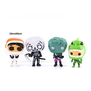 4Pcs Set Fortnight The Fortress Night Skull Trooper REX Funkostyle PVC Action Figure Collection Model Toys For Children Gifts