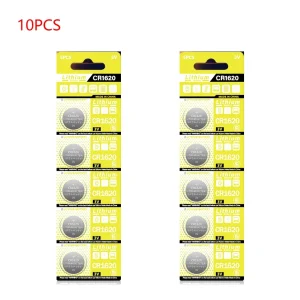 3V CR1620 Button Cell Battery Set 2-50PCS 60mAh Long Life Lithium Battery Replacement for DL1620 ECR1620 BR1620