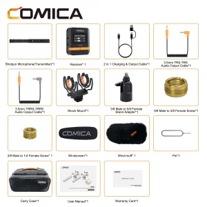 Comica VM40 2.4G Super Cardioid Shotgun Microphone, Wired and Wireless dual modes, Bluetooth microphone for cellphones