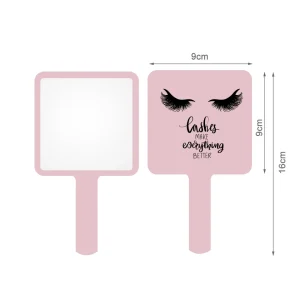 1 Pc Eyelash Extension Mirror Pink/Black/White Small 9x9cm Square Shape Portable Lash Artist Handheld Mirror Salon Accessories