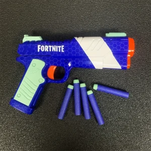 Fortnite Officially Licensed Nerf Heat Red and Blue Retro Dual Blaster Soft Dart Pack for Boys Kids Tabletop Party Birthday Gift Collectible Toy by Hasbro